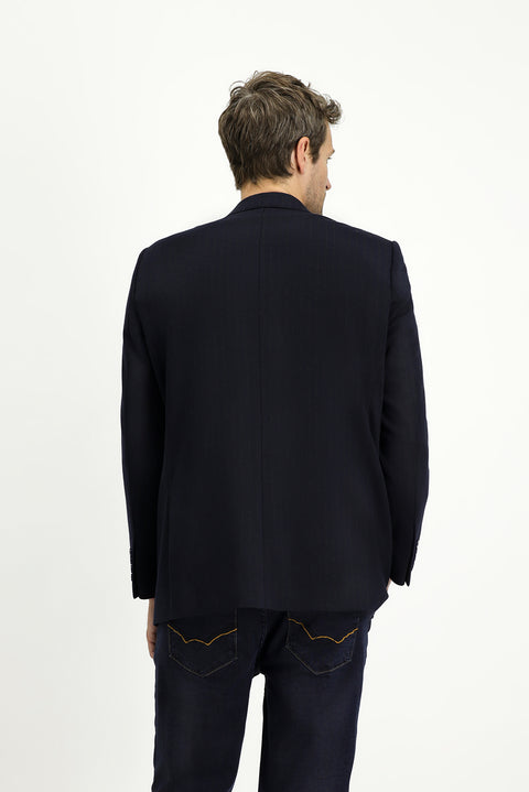 Siyah Lacivert 4 Drop Relaxed Fit Rahat Kesim Klasik Çizgili Örme Ceket