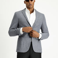 İndigo Super Slim Fit Ekstra Dar Kesim Yünlü Çizgili Spor Örme Ceket