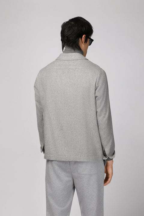 Orta Gri Melanj 6 Drop Regular Fit Standart Kesim Yünlü Spor Ceket