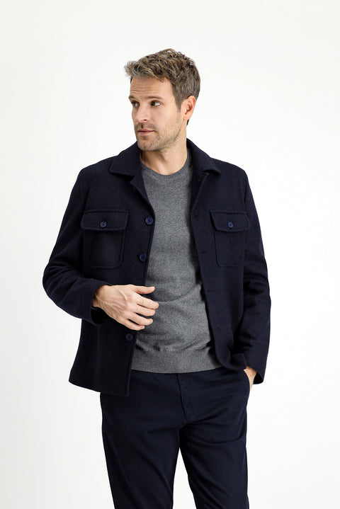 Koyu Lacivert 6 Drop Regular Fit Standart Kesim Yünlü Spor Ceket