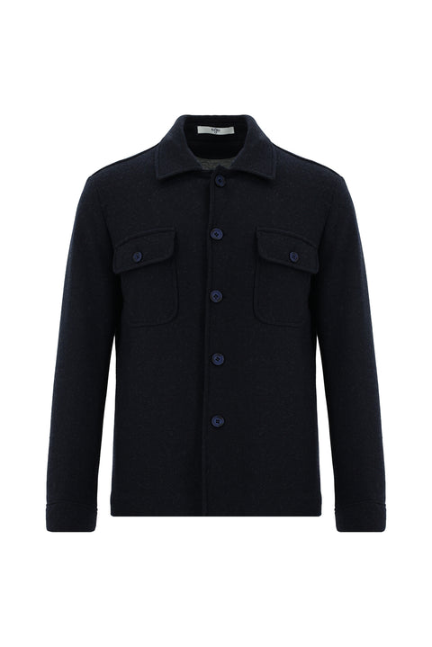 Koyu Lacivert 6 Drop Regular Fit Standart Kesim Yünlü Spor Ceket