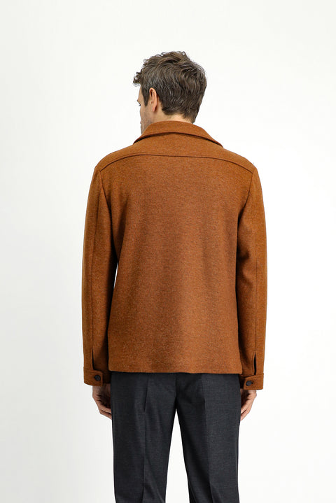 Kiremit 6 Drop Regular Fit Standart Kesim Yünlü Spor Ceket