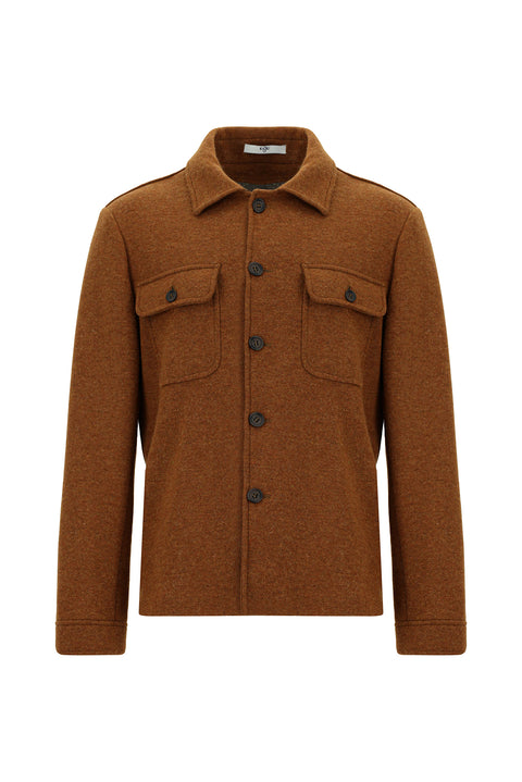 Kiremit 6 Drop Regular Fit Standart Kesim Yünlü Spor Ceket