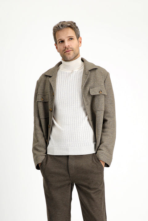 Orta Vizon 6 Drop Regular Fit Standart Kesim Yünlü Spor Ceket