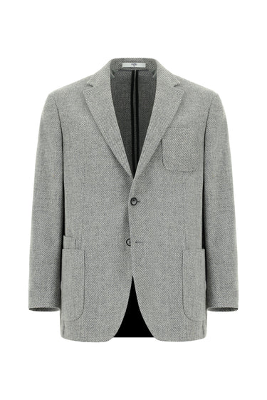 Açık Gri Regular Fit Yünlü Spor Ceket