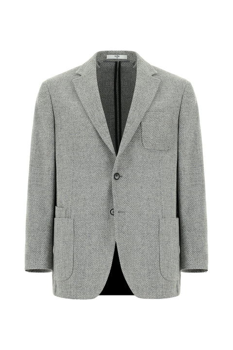 Açık Gri 6 Drop Regular Fit Standart Kesim Yünlü Spor Ceket