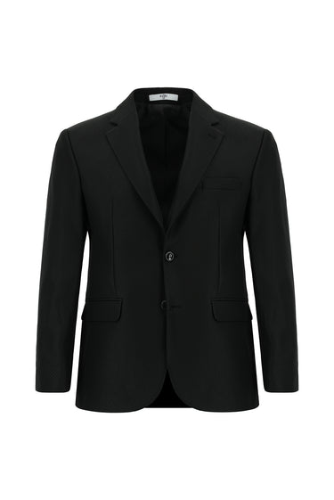 Siyah Regular Fit Çizgili Klasik Ceket