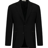 Siyah 7 Drop Slim Fit Dar Kesim Klasik Fermuar Cepli Ceket