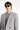 Orta Gri Slim Fit Dar Kesim Desenli Kruvaze Ceket