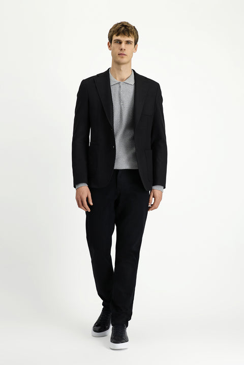 Siyah 8 Drop Muscle Fit Uzun Atletik Kesim Likralı Spor Ceket