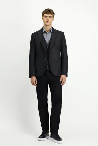  Koyu Antrasit Muscle Fit Likralı Spor Ceket