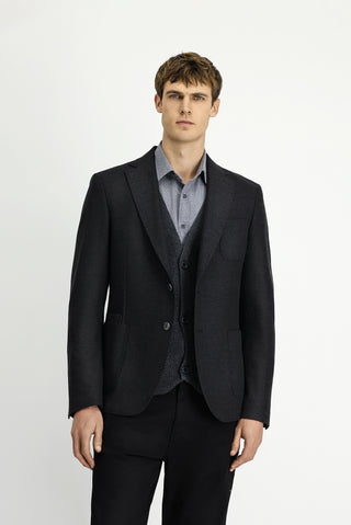  Koyu Antrasit Muscle Fit Likralı Spor Ceket