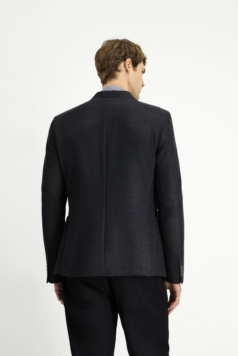 Koyu Antrasit 8 Drop Muscle Fit Uzun Atletik Kesim Likralı Spor Ceket