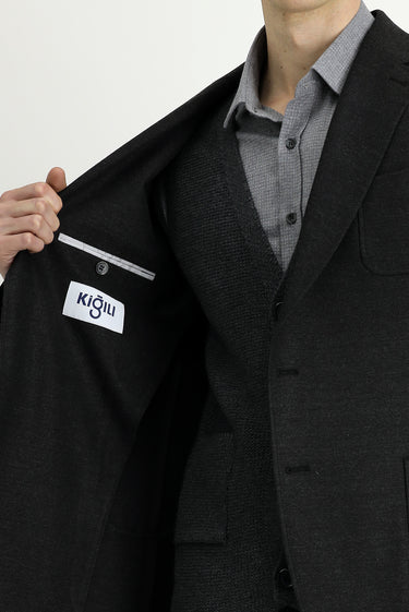 Koyu Antrasit Muscle Fit Likralı Spor Ceket