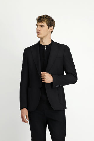  Siyah Muscle Fit Likralı Spor Ceket