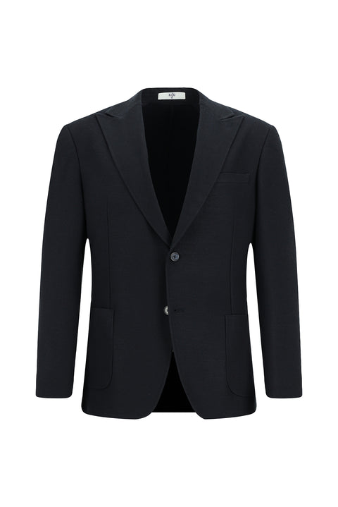 Siyah Lacivert 8 Drop Muscle Fit Uzun Atletik Kesim Likralı Spor Ceket