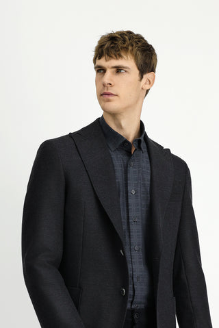  Koyu Antrasit 8 Drop Muscle Fit Uzun Atletik Kesim Likral? Spor Ceket-Ki??l?