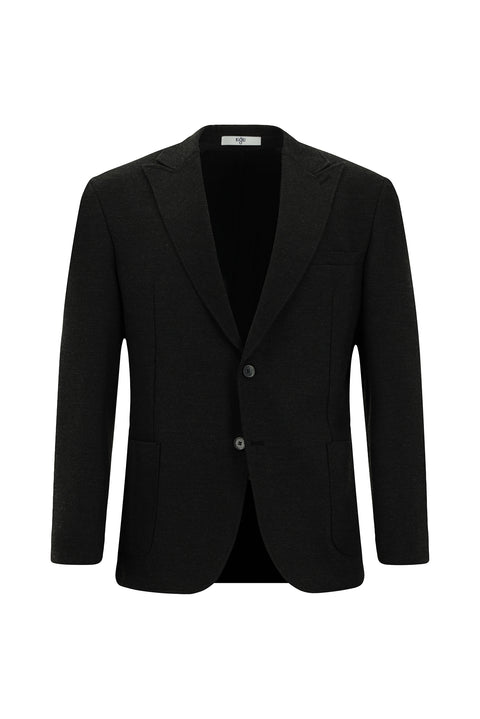 Koyu Antrasit 8 Drop Muscle Fit Uzun Atletik Kesim Likralı Spor Ceket