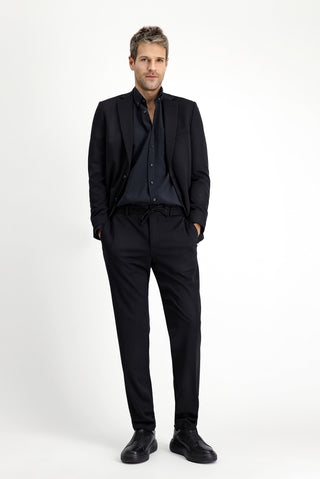  Siyah Regular Fit Klasik Likralı Örme Ceket