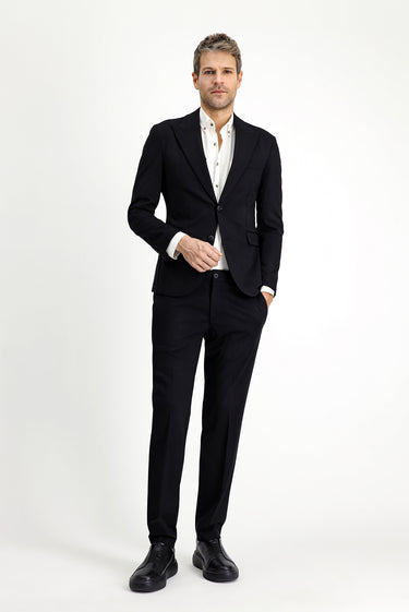  Siyah Techno-Line Slim Fit Dar Kesim Likralı Spor Örme Ceket