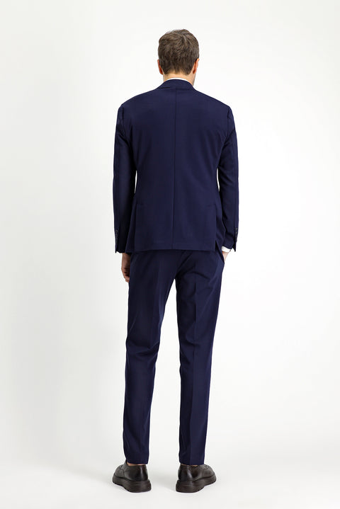 Orta Lacivert Techno-Line 7 Drop Slim Fit Dar Kesim Likralı Spor Örme Ceket