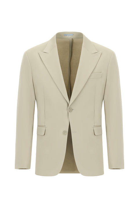 Açık Bej Techno-Line 7 Drop Slim Fit Dar Kesim Likralı Spor Örme Ceket