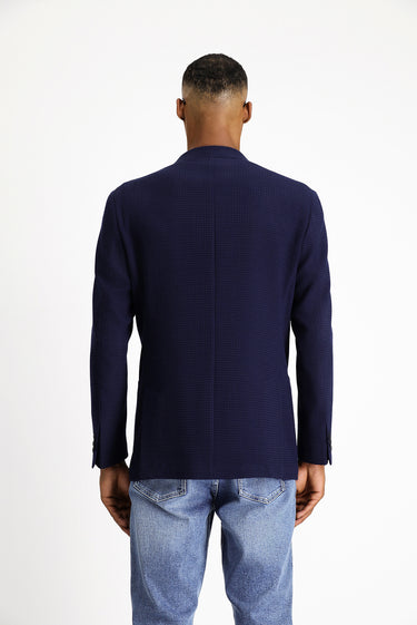 Koyu Lacivert Regular Fit Yünlü Spor İtalyan Ceket