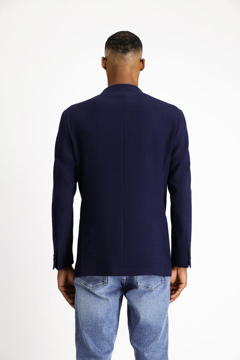 Koyu Lacivert 4 Drop Relaxed Fit Rahat Kesim Yünlü Spor İtalyan Ceket