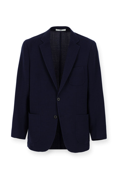 Koyu Lacivert 4 Drop Relaxed Fit Rahat Kesim Yünlü Spor İtalyan Ceket