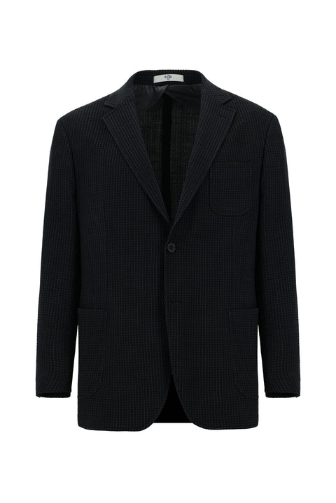 Dark Anthracite 4-Drop Relaxed Fit Casual Cut Wool Sport Italian Jacket