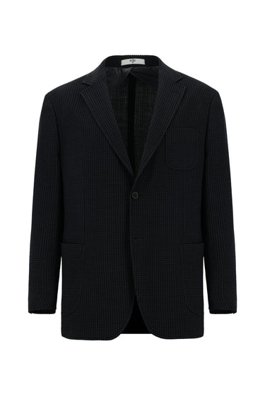 Koyu Antrasit Regular Fit Yünlü Spor İtalyan Ceket