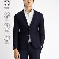 Koyu Lacivert Techno-Line Super Slim Fit Ekstra Dar Kesim Spor Ceket