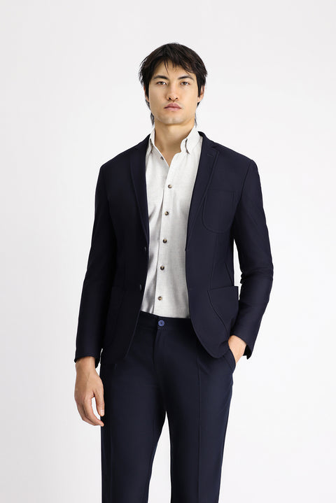 Koyu Lacivert Techno-Line 7 Drop Super Slim Fit Eksra Dar Kesim Spor Ceket