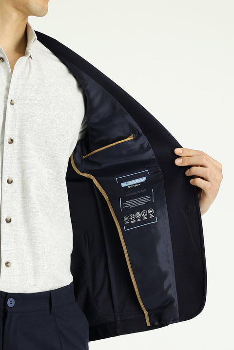 Koyu Lacivert Techno-Line 7 Drop Super Slim Fit Eksra Dar Kesim Spor Ceket