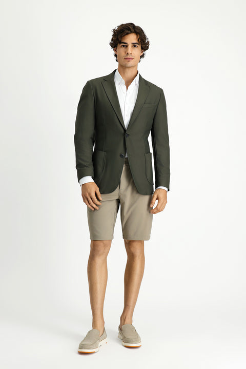 Koyu Yeşil Techno-Line 7 Drop Super Slim Fit Eksra Dar Kesim Spor Ceket