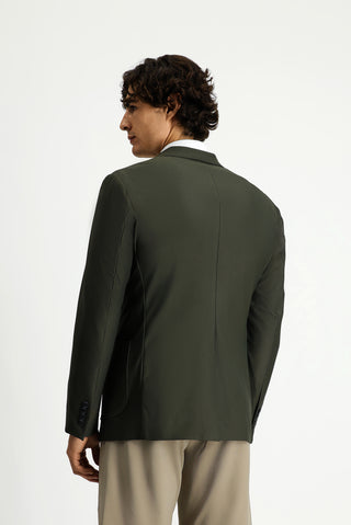  Koyu Yeşil Techno-Line Super Slim Fit Ekstra Dar Kesim Spor Ceket