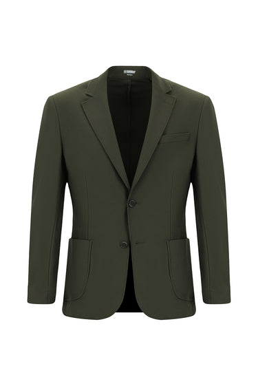 Koyu Yeşil Techno-Line Super Slim Fit Ekstra Dar Kesim Spor Ceket