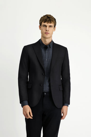  Siyah Regular Fit Likralı Klasik Ceket