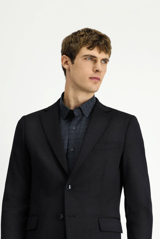  Siyah Regular Fit Likralı Klasik Ceket