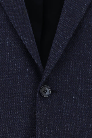  Orta Lacivert 6 Drop Regular Fit Standart Kesim Desenli Yünlü Ceket-Ki??l?