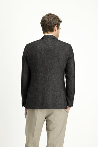  Koyu Haki Slim Fit Dar Kesim Desenli Yünlü Ceket