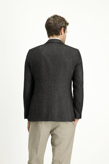  Koyu Haki Slim Fit Dar Kesim Desenli Yünlü Ceket