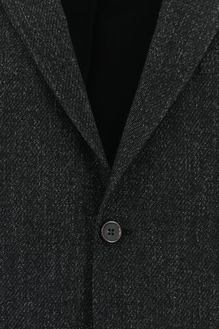  Koyu Antrasit Relaxed Fit Rahat Kesim Desenli Yünlü Ceket