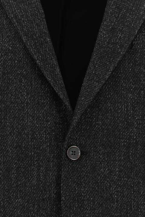 Koyu Antrasit 4 Drop Relaxed Fit Rahat Kesim Desenli Yünlü Ceket