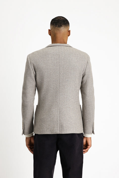 Orta Bej 7 Drop Super Slim Fit Eksra Dar Kesim Yünlü Spor Ceket