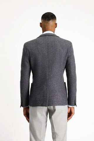  Koyu Antrasit Relaxed Fit Rahat Kesim Yünlü Spor Ceket