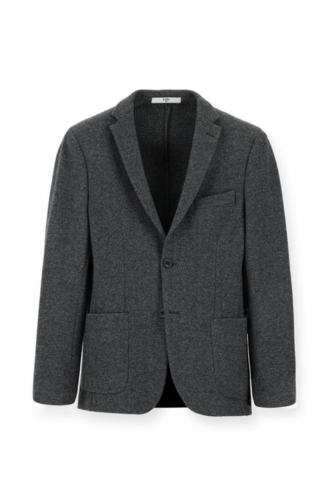 Koyu Antrasit 7 Drop Super Slim Fit Eksra Dar Kesim Yünlü Spor Ceket