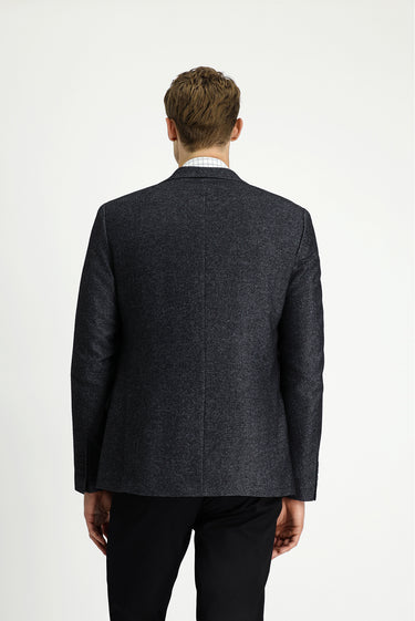 Koyu Antrasit Muscle Fit Yünlü Klasik Desenli Ceket