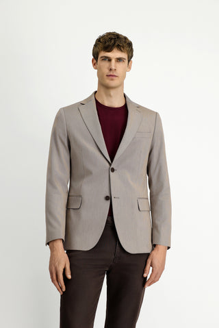  Açık Kahve  Regular Fit Klasik Desenli Ceket