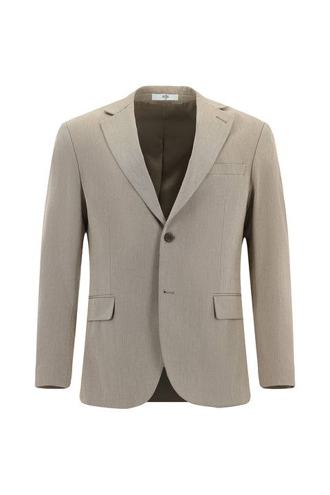 Açık Kahve  6 Drop Regular Fit Standart Kesim Klasik Desenli Ceket